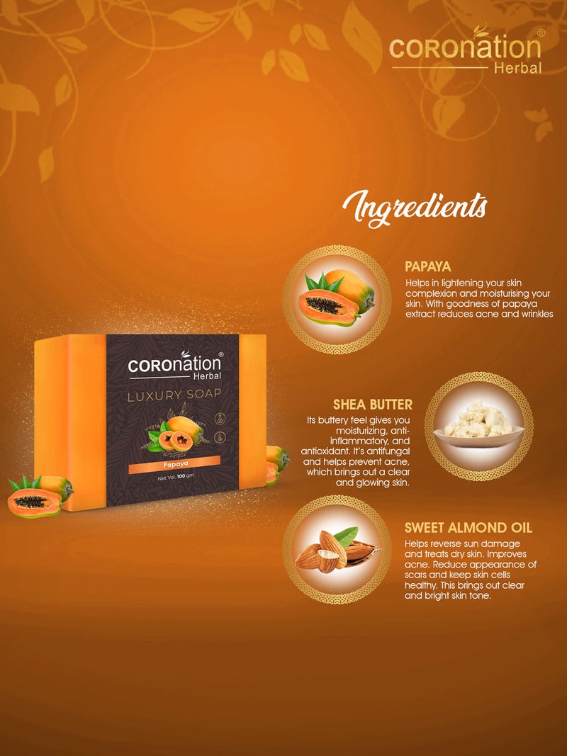 COROnation Herbal صابون البابايا الفاخر - 100 جرام - Image 2